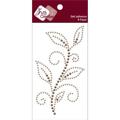 Zva Creative - Self-Adhesive Pearls - Leafy Branch - Jungle Vine - Taupe and Chocolate, CLEARANCE