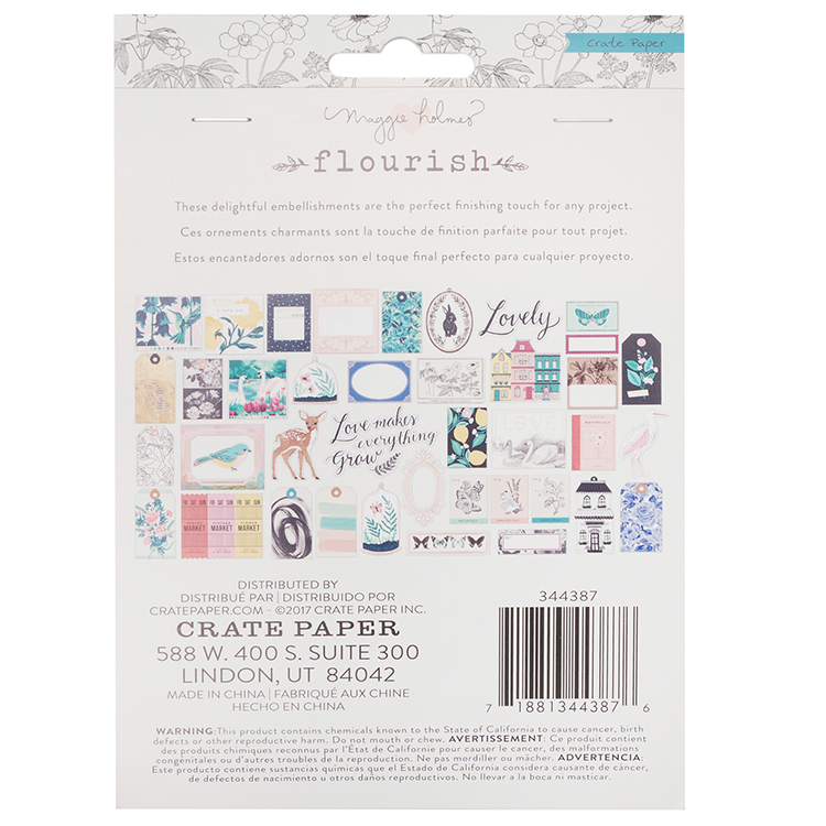 Crate Paper Flourish Ephemera 40 pc set Crate Paper Flourish Ephemera 40 pc set