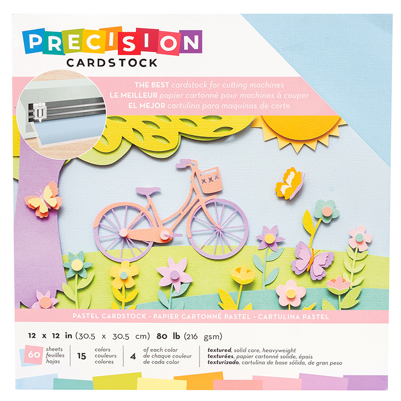 American Crafts Pastel Textured 12x12 Precision Cardstock Pack