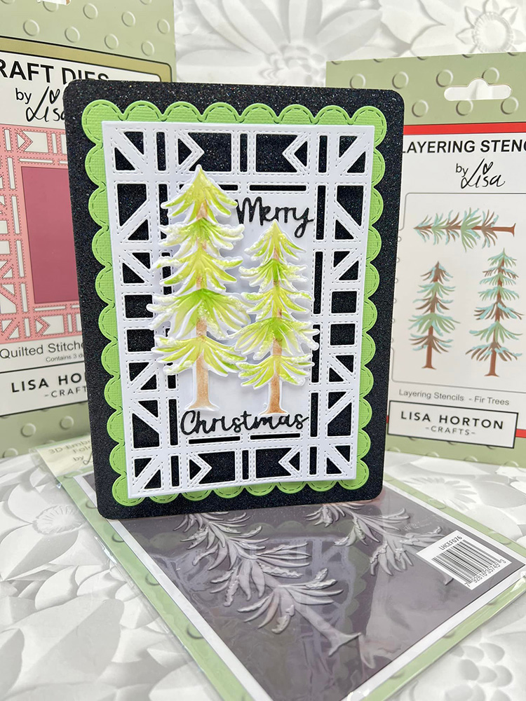 Lisa Horton Crafts Christmas 3D Embossing Folder Fir Trees