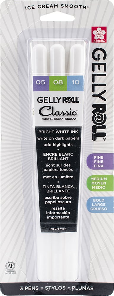 Sakura Gelly Roll Pens - White - 3 pk