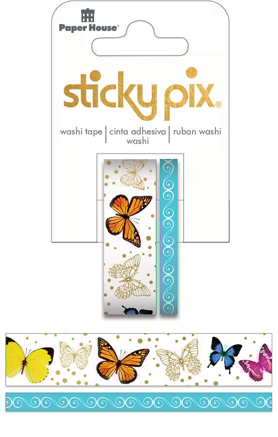 Paper House Productions Washi Tape Butterflies w/foil
