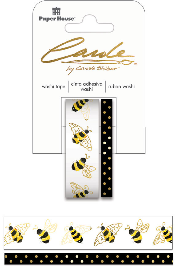 Paper House Productions Washi Tape Bees w/Foil Accents