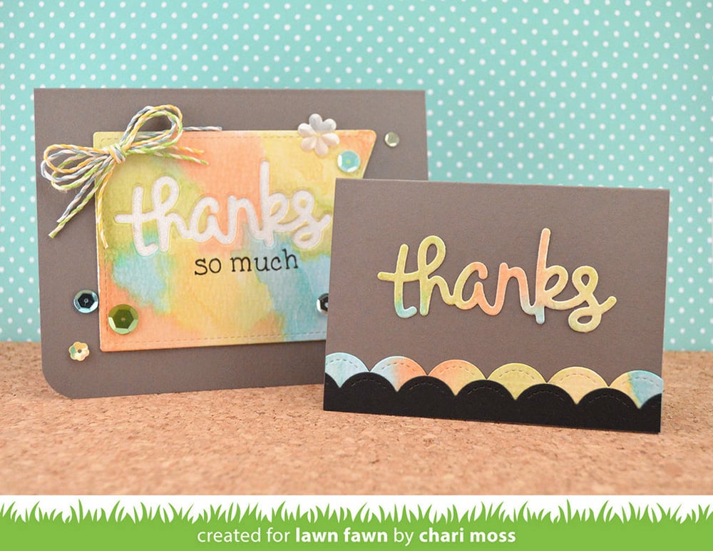 LAWN FAWN Giant Outlined Thanks Cuts