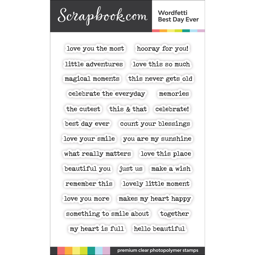 Scrapbook.com Best Day Ever Wordfetti Stamp Set