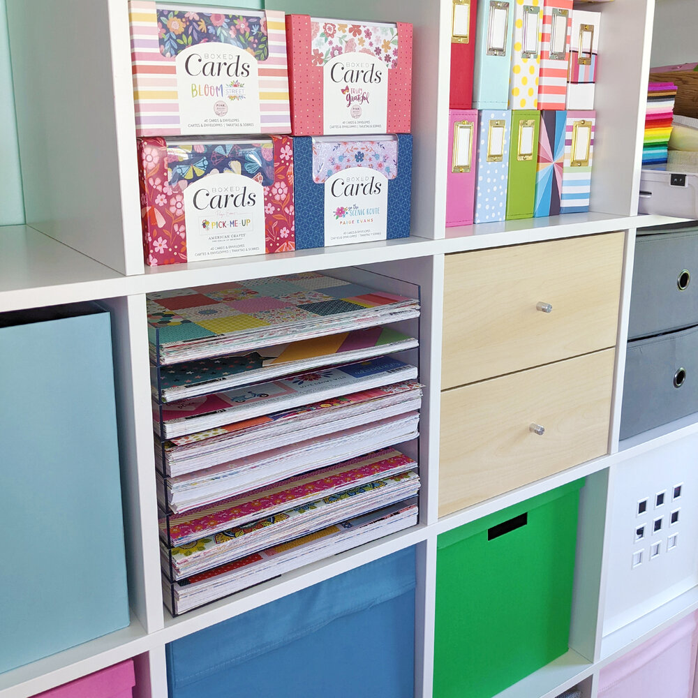 Modern 12x12 Stackable Paper Trays Clear 2 Pack