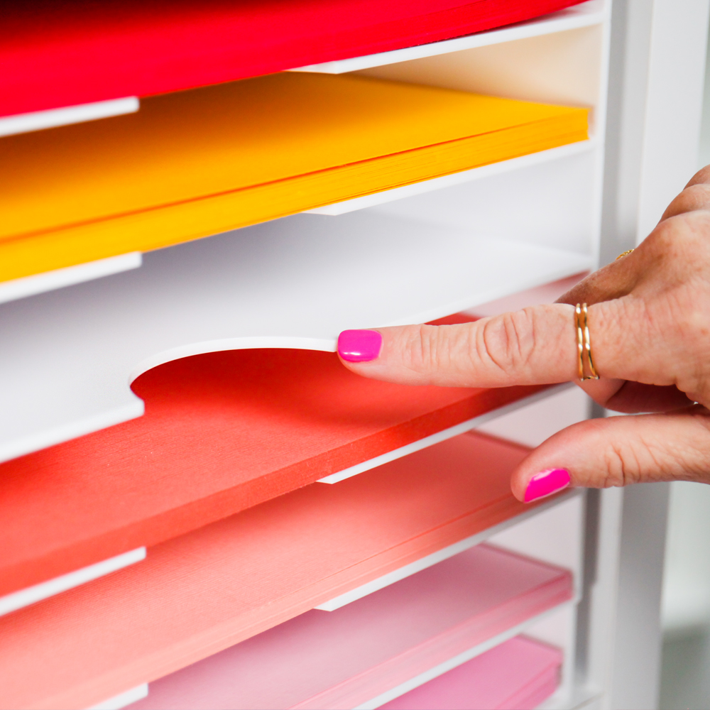 Modern 12x12 Stackable Paper Trays White 4 Pack