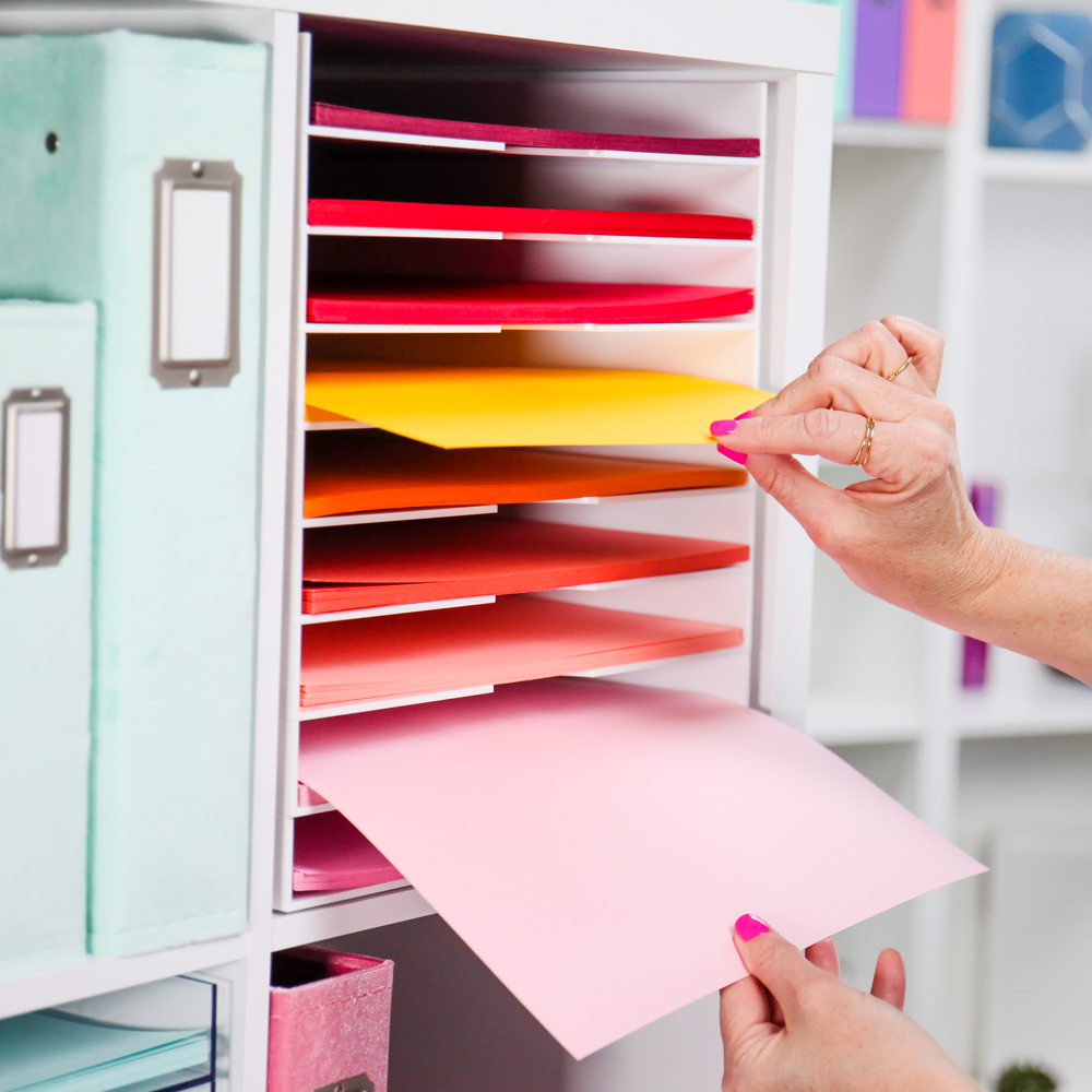 Modern 12x12 Stackable Paper Trays White 2 Pack