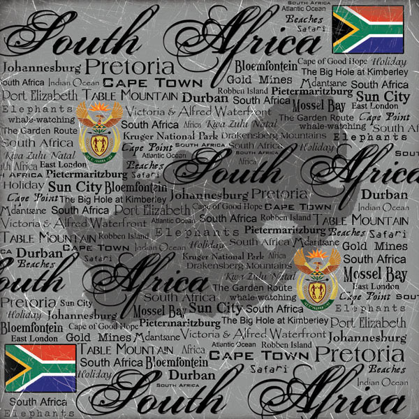 Scrapbook Customs World Collection South Africa 12 x 12 Paper