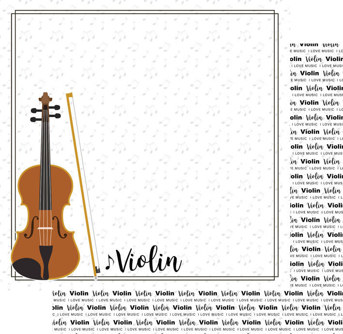 Scrapbook Customs Music Notes Violin Notes Paper