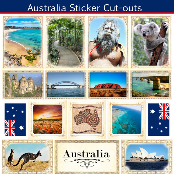 Scrapbook Customs Australia Sightseeing Sticker Cut Outs