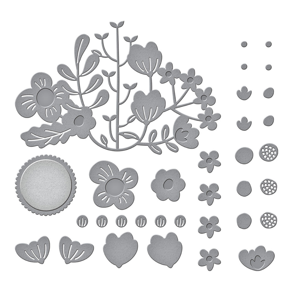 Spellbinders Floral Reflection Collection Etched Dies Floral