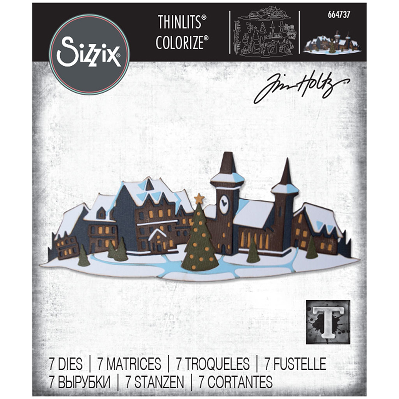 Sizzix Christmas Tim Holtz Holiday Village Colorize Thinlits Die