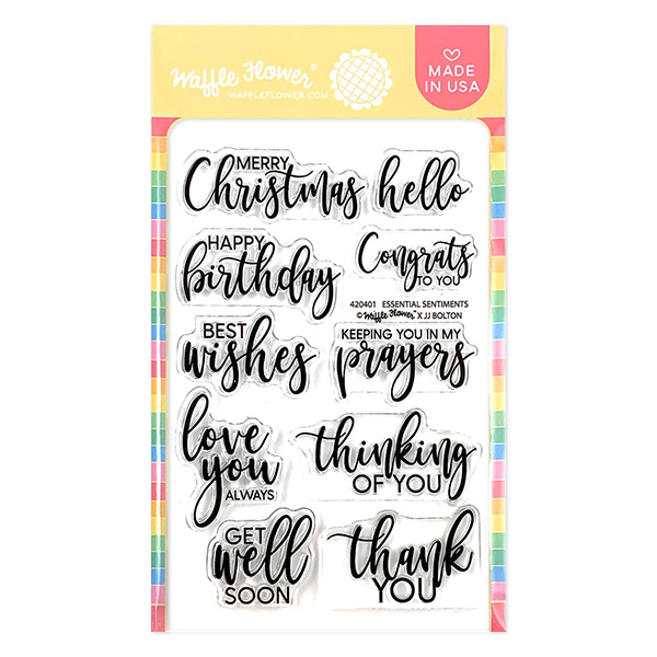 Waffle Flower Crafts Essential Sentiments Stamp Set